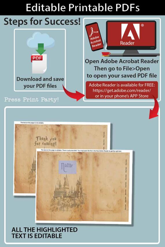 how it work with Adobe Reader Harry potter loot bags