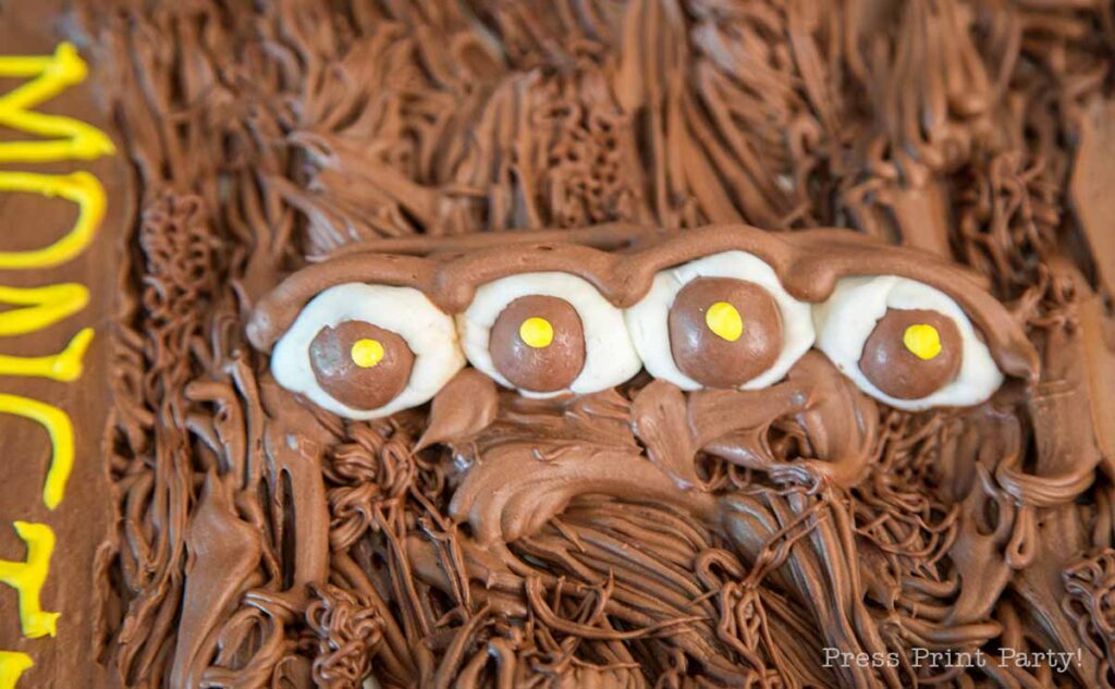 close up the monster's eyes the monster book of monsters cake on table - Press Print 