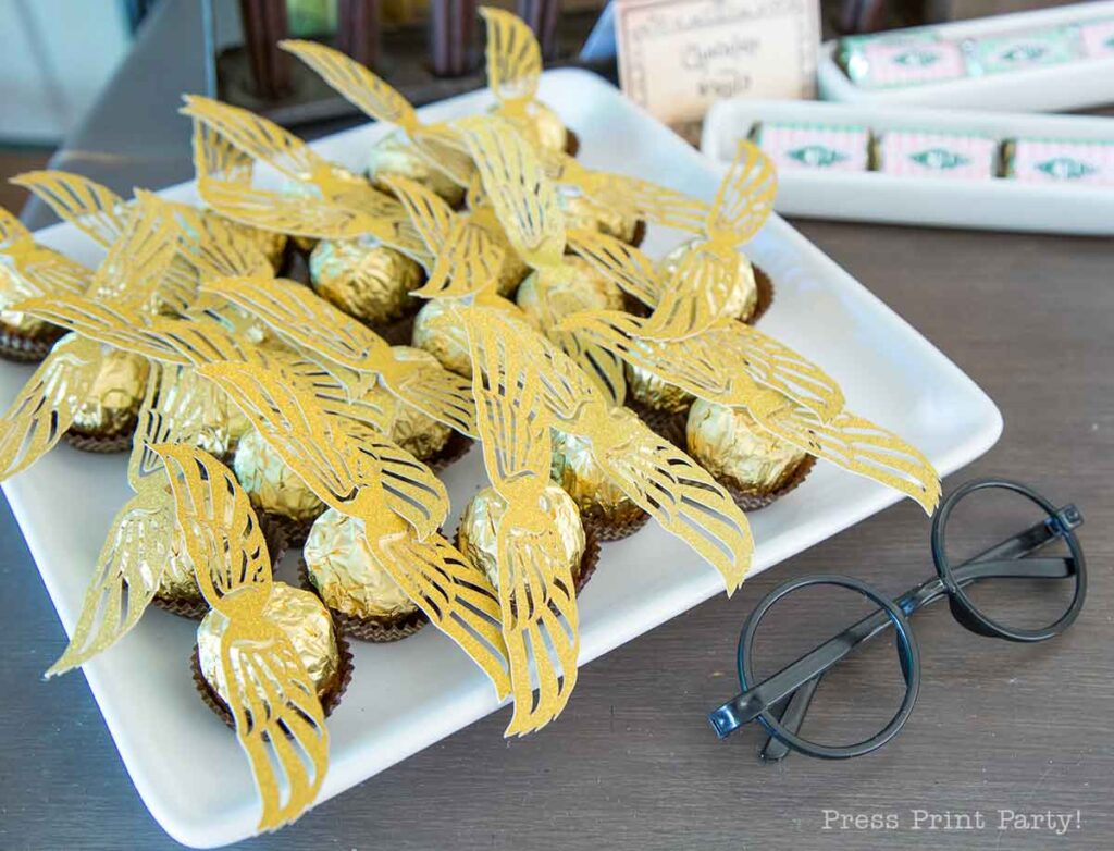 chocolate snitch with Ferrero rocher harry potter food