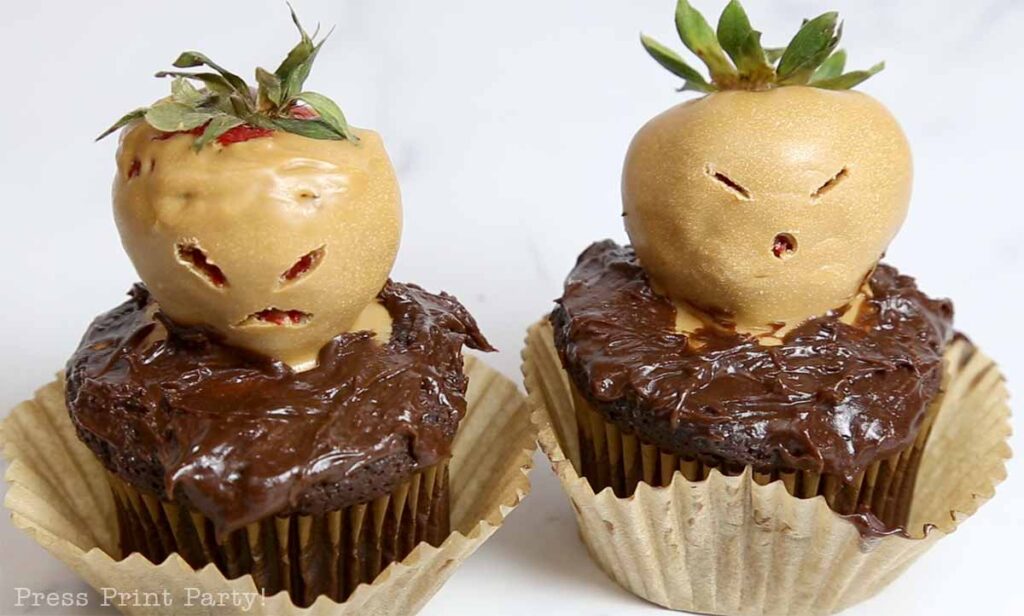 2 mandrake cupcakes for harry potter party birthday treat