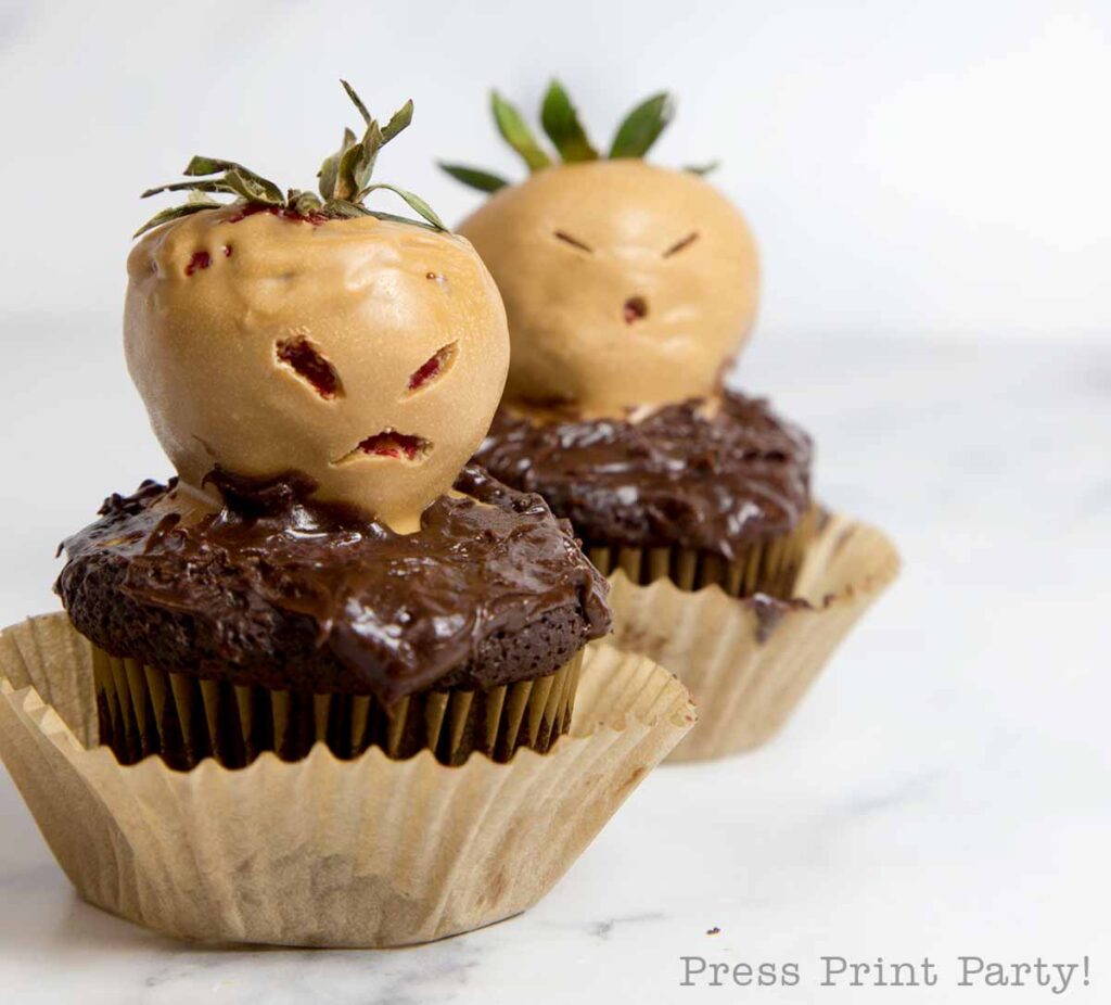 2 mandrake cupcakes for harry potter party birthday treat