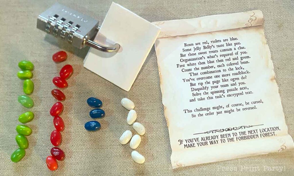 The Jelly beans clue at honeydukes with counted jelly beans