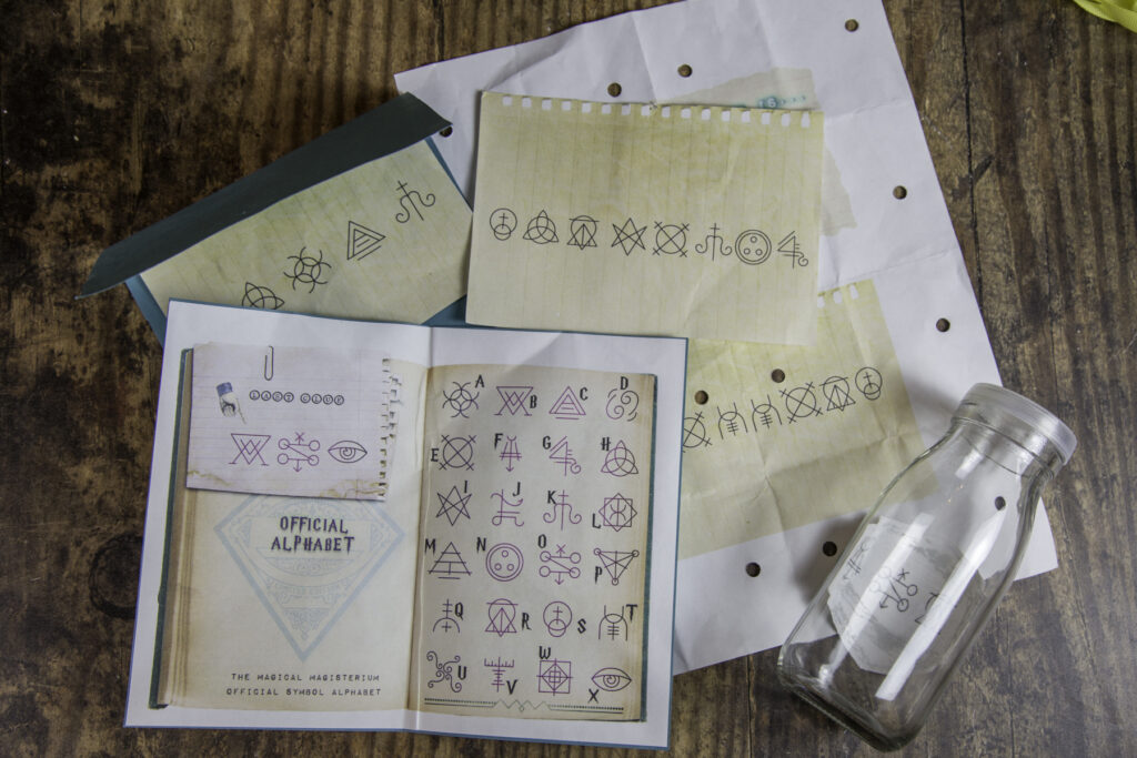 encrypted text and cipher for our Harry Potter scavenger hunt