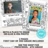 first day of 3rd grade coloring page activity worksheet with 4x6 photo frame - Press Print Party