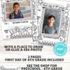 first day of 6th grade coloring page activity worksheet with 4x6 photo frame 1st day of school - Press Print Party