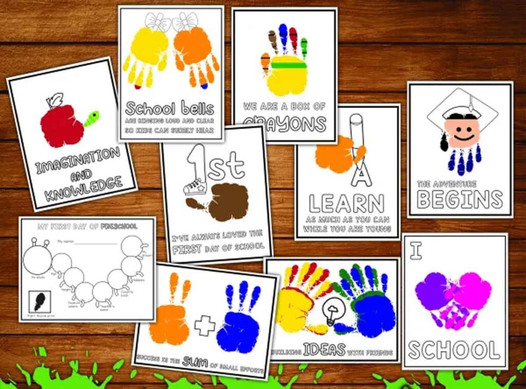 first day of school handprint crafts