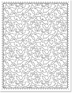 bat pattern coloring halloween free