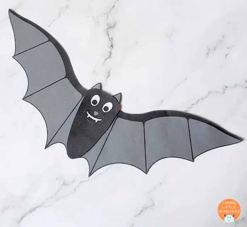 black paper bat on counter