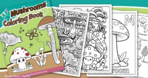 free printable mushrooms coloring book 10 pages printable - Press Print Party