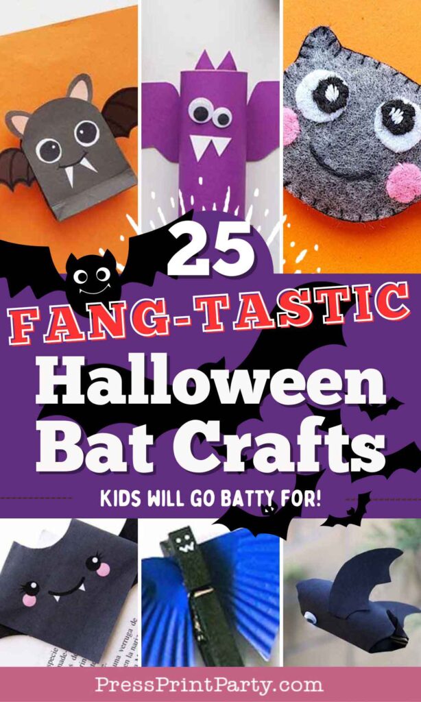 25 fang-tastic halloween bat crafts kids will go batty for - Press Print Party!