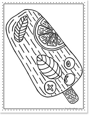 free ice cream coloring page of a popsicle