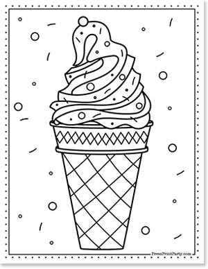 free ice cream coloring page of italian ice