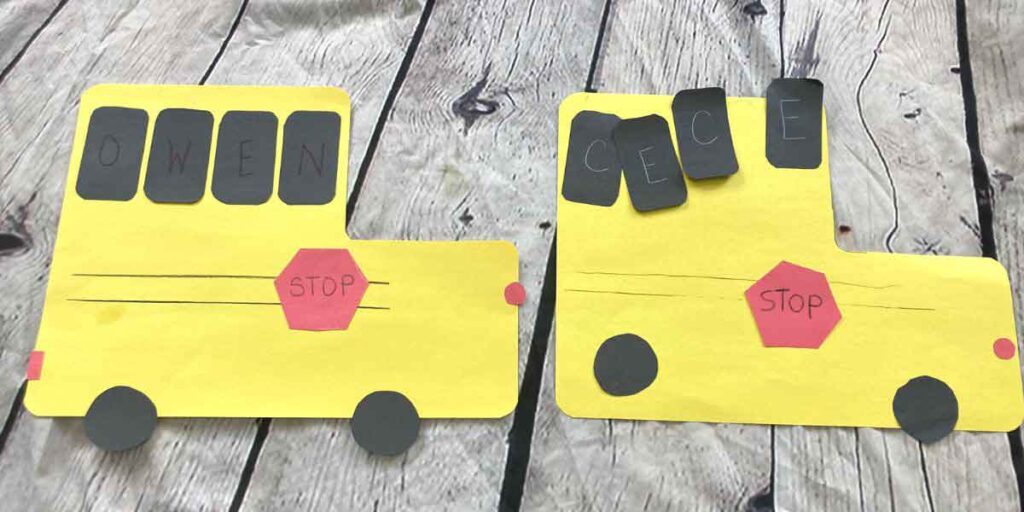write your name school bus craft