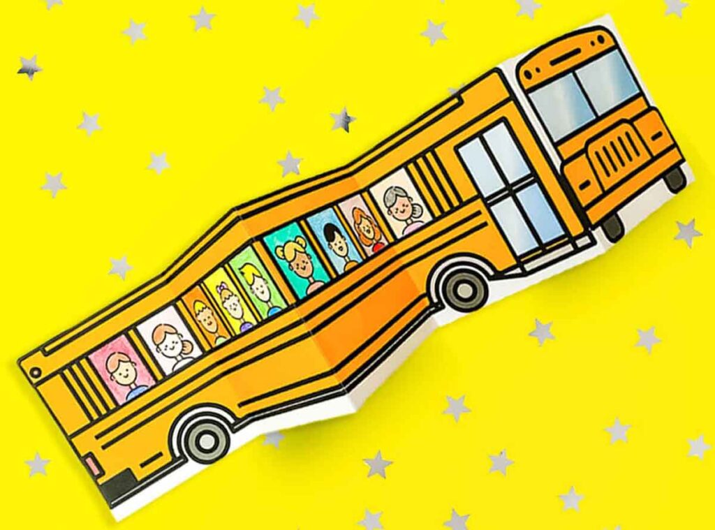 paper school bus photo book printable free