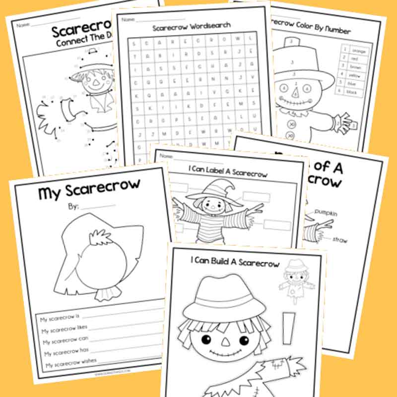 pages of the scarecrow activity pack