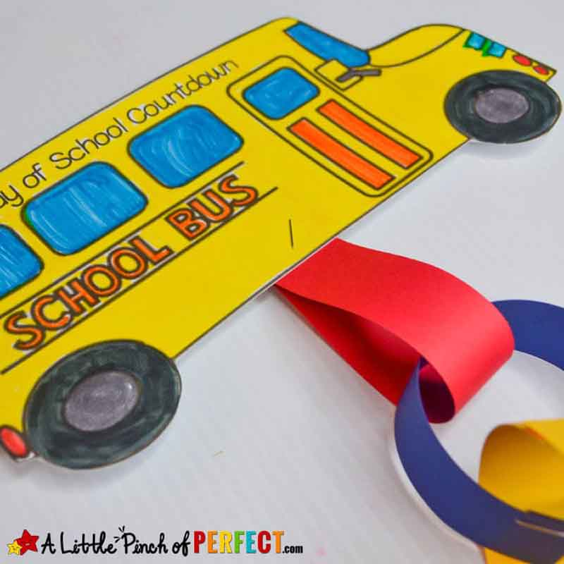 school bus countdown chain to the first day of school