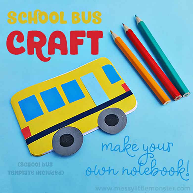 notebook in school bus shape