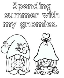 summer gnomes coloring pages