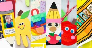 20 back to school kids crafts. paper plate apple, construction paper pencils etc
