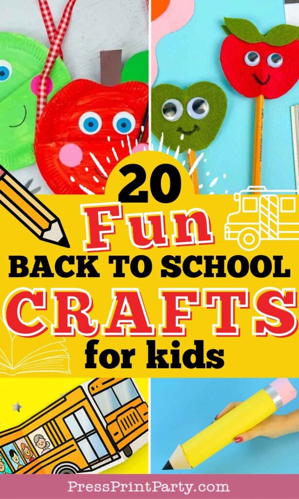 20 fun back to school crafts for kids - Press Print Party
