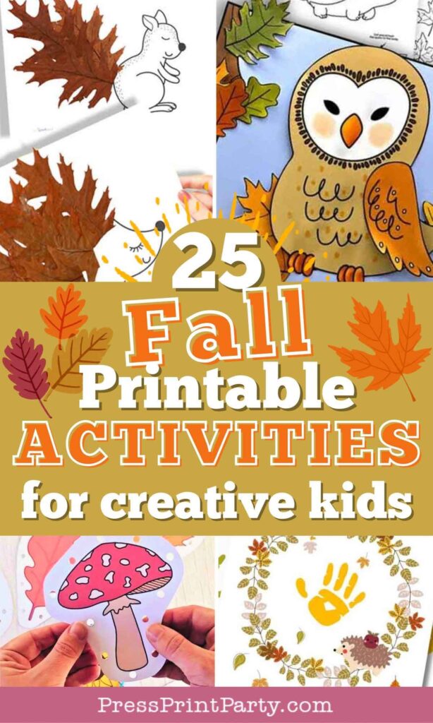 25 Fall Printable Activities for kids free printables by Press Print Party