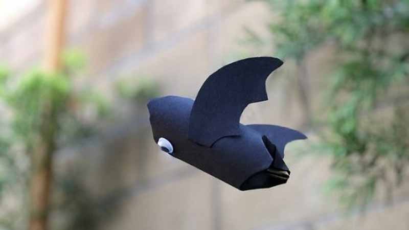 a paper bat made out of toilet paper