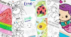 15 free sets of cute summer coloring pages for kids featured image