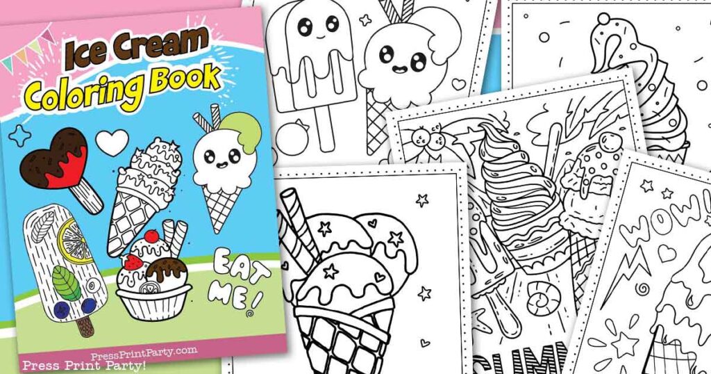 ice cream coloring book with sample pages