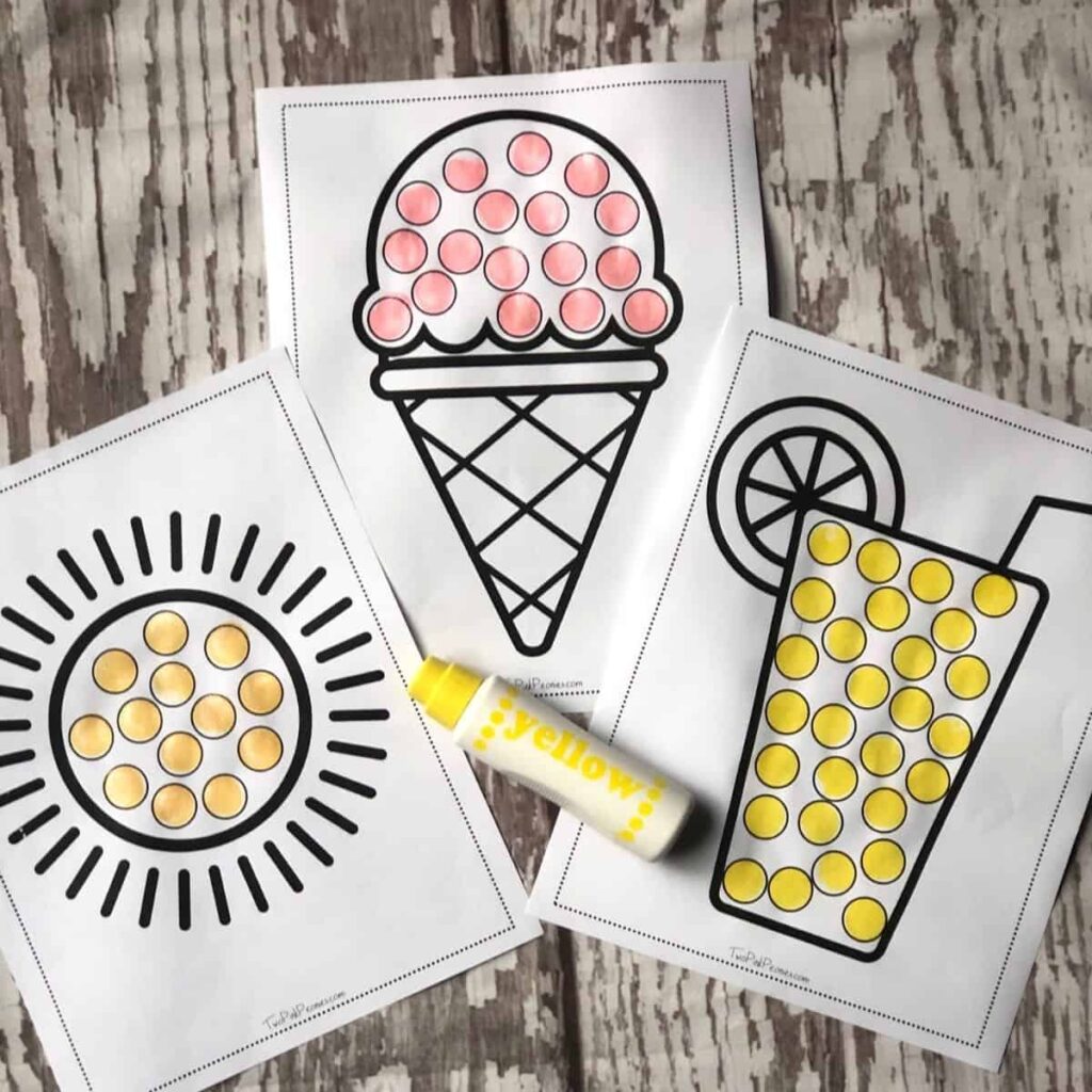Dot marker coloring printables free