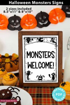 monster welcome party sign