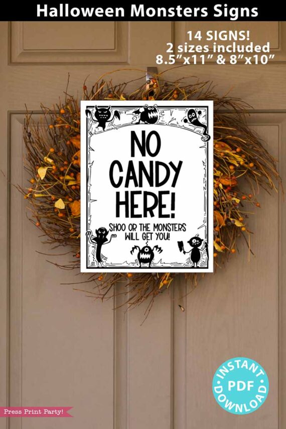 no candy here sign
