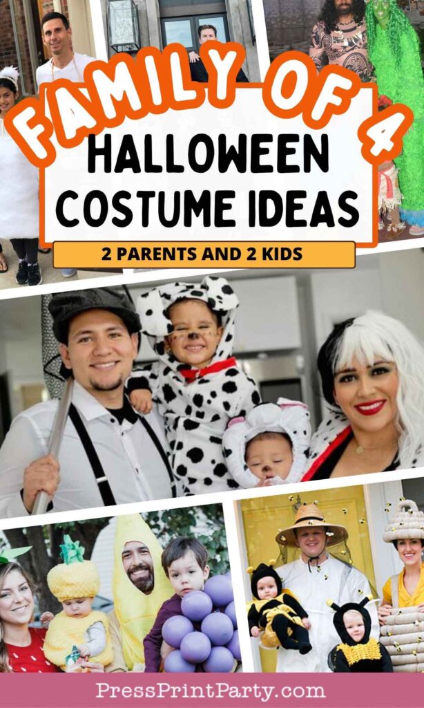 family of 4 halloween costume ideas 2 parents and 2 kids Press Print Party