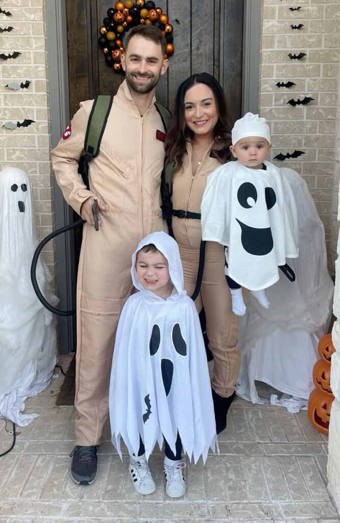 Ghostbuster family with ghosts