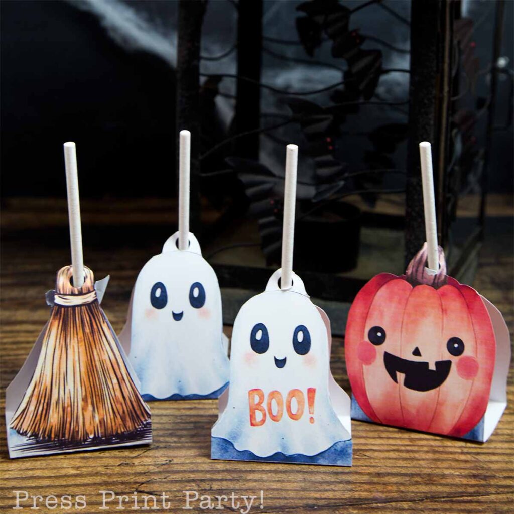 square pic with all 4 lollipop wrappers for halloween