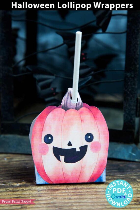 pumpkin lollipop holder wrapper