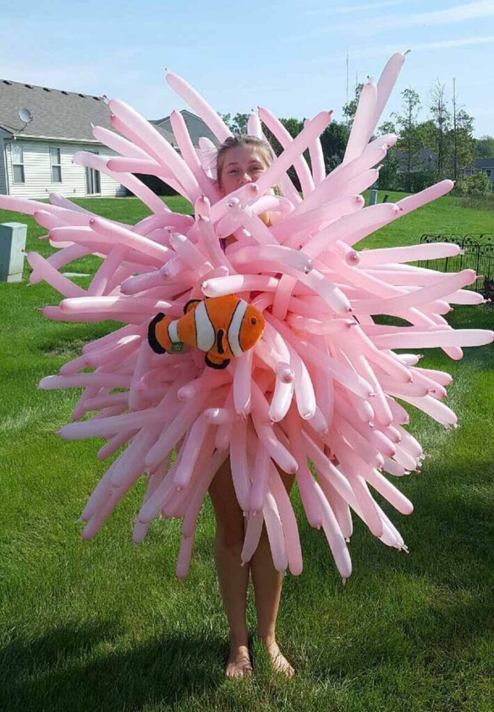 girl with anemone with nemo costume