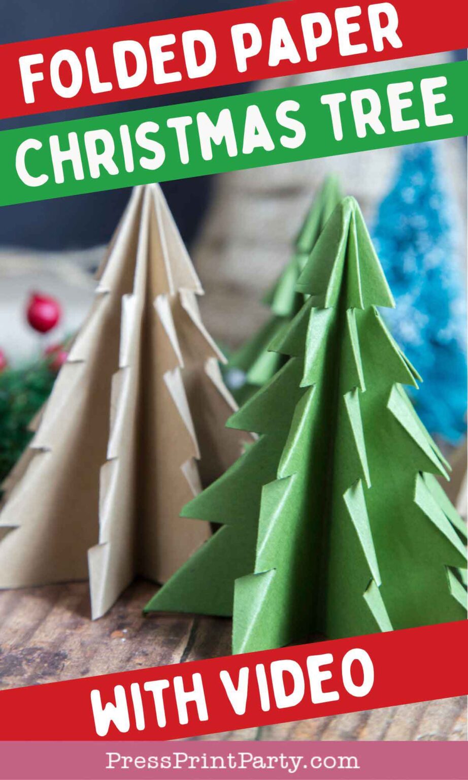 How to Make a Folded Paper Christmas Tree Origami