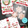 Discover festive digital cards from the "Mrs. Claus Bakery Christmas Treat Bag Topper & Tag" collection, featuring Christmas-themed designs. This set includes two topper sizes, a tag, and editable text options. It showcases delightful cookies shaped like stars and trees and is available for instant PDF download.