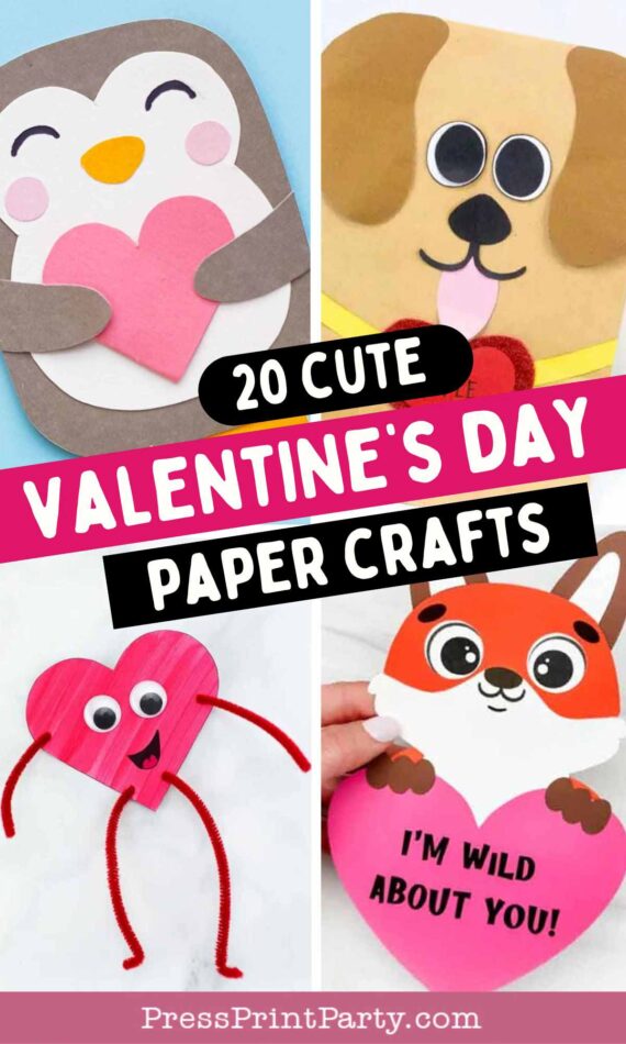 20 Cute Valentine Paper Crafts That Kids Can DIY
