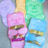 Valentine cards with gummy bear themes come with Haribo gummy bear bags. Each card showcases a fun bear wearing sunglasses and reads, "I'm so BEARY glad we're friends." Customization options are available.