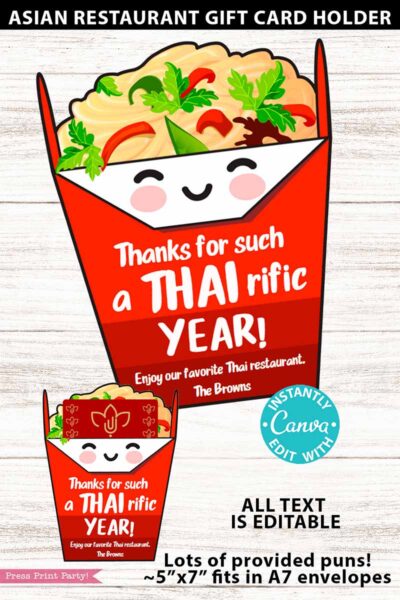 Asian Restaurant Appreciation Gift Card Holder