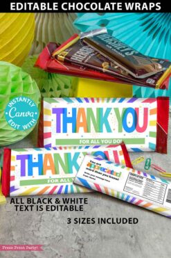 Editable gold bar chocolate wrappers with a