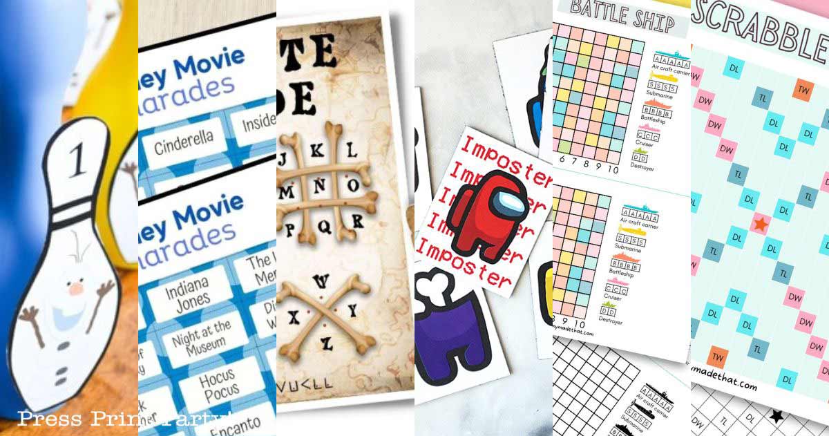 20 Printable Family Games for Screen-Free Fun