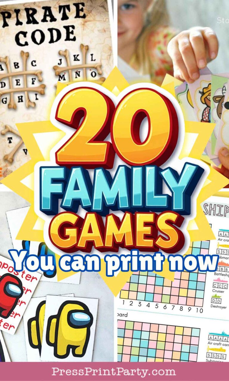 20 Printable Family Games for Screen-Free Fun
