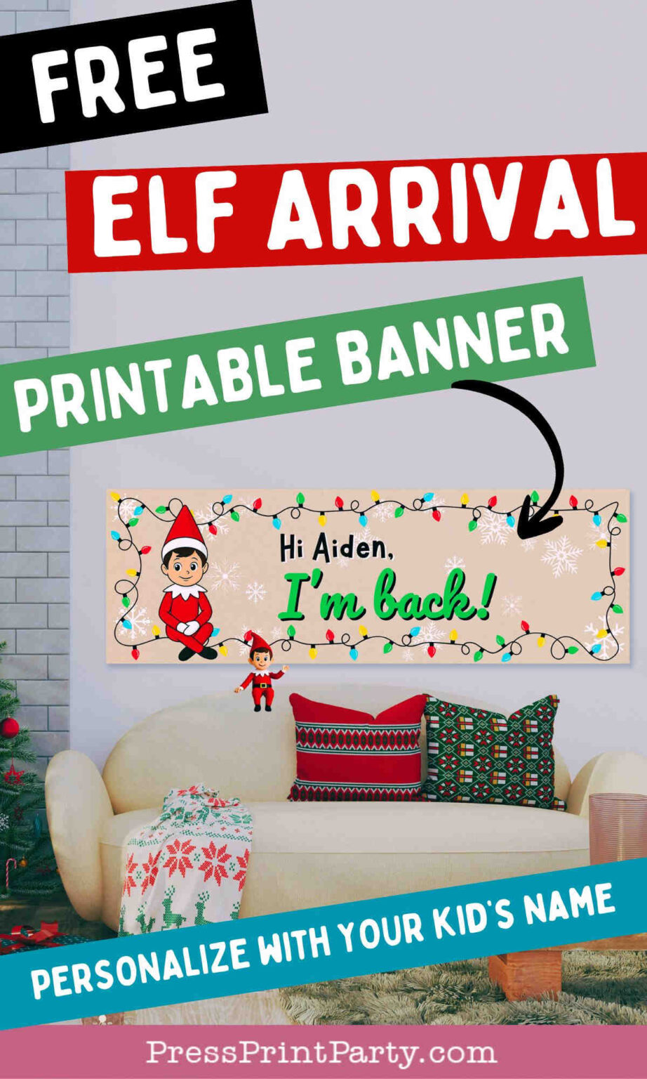 Elf Rave Sign Free HUGE Elf I'm back Sign for Elf on the Shelf Arrival