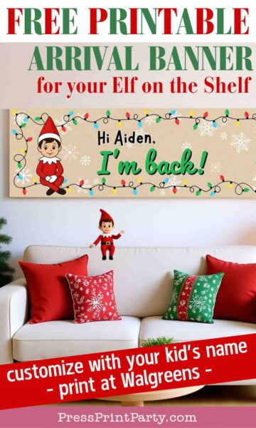Elf Rave Sign Free HUGE Elf I'm back Sign for Elf on the Shelf Arrival