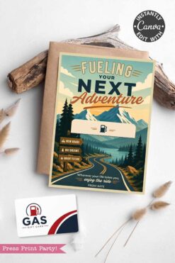 The Gas Gift Card Holder Printable - Mountain features a