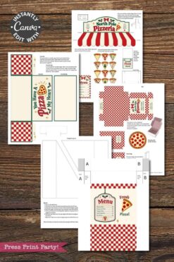6 Pink Coquette Halloween Ghost Round Labels featuring charming, festive designs—perfect for holiday-themed pretend play, crafts, or party decorations. Editable in Canva and includes “Press Print Party!” branding for easy customization.
