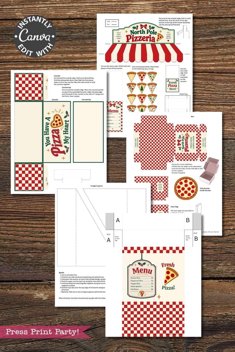 6 Pink Coquette Halloween Ghost Round Labels featuring charming, festive designs—perfect for holiday-themed pretend play, crafts, or party decorations. Editable in Canva and includes “Press Print Party!” branding for easy customization.