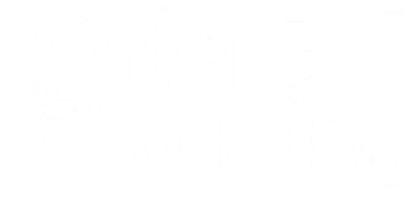 Oriental Trading logo featuring a stylized white camel head icon next to the company name in bold, white text.